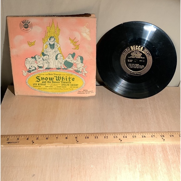 decca Other - Vintage 40s Snow White & The Seven Dwarfs Decca Vinyl Record Walt Disney defects